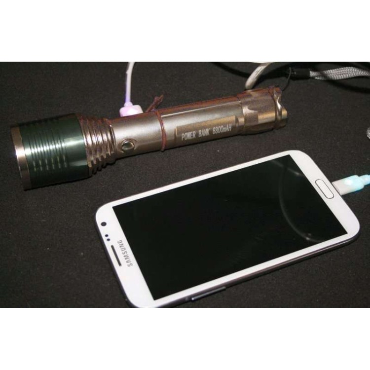 Φακός Led 3w zoom & power bank