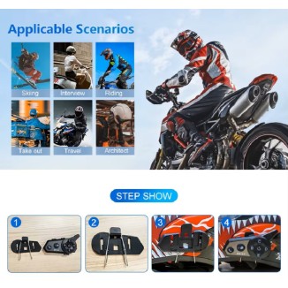 Ασύρματη ενδοεπικοινωνία κράνους μοτοσυκλέτας - Bluetooth - D2-6X