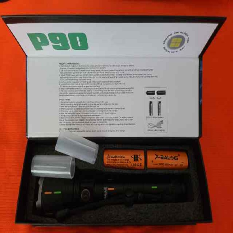 Φακός Led Επαναφορτιζόμενος 30w με 2 μπαταρίες λιθίου 26650 1000μ