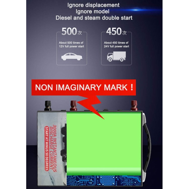 Jump Starter 12v-24v Μπαταρία Λιθίου 3000A