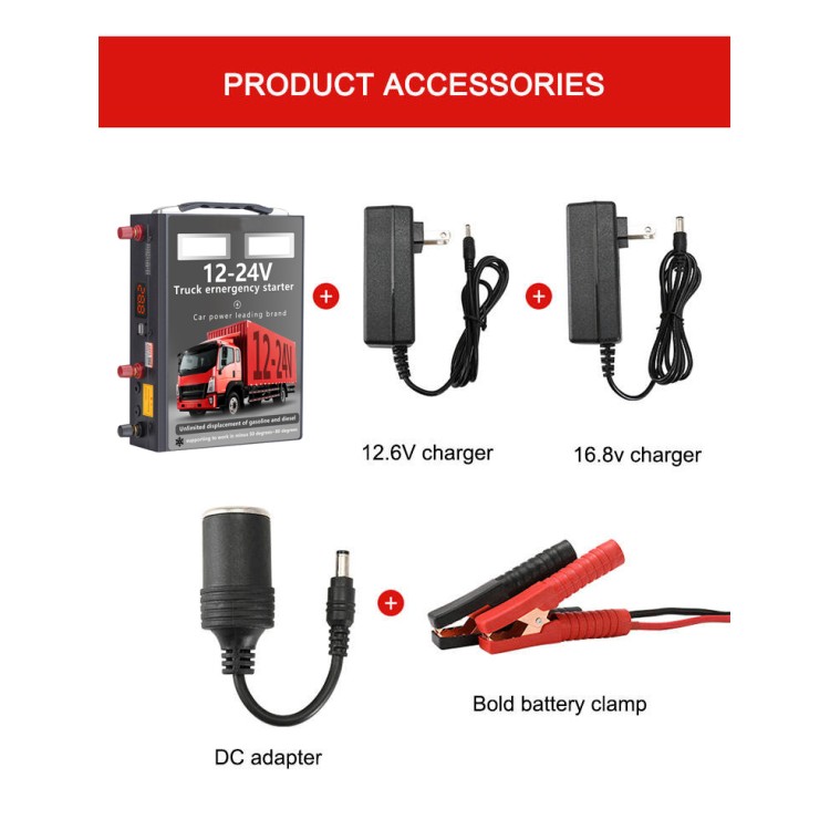 Jump Starter 12v-24v Μπαταρία Λιθίου 3000A