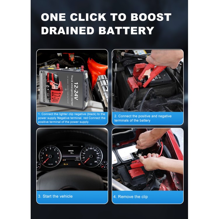 Jump Starter 12v-24v Μπαταρία Λιθίου 3000A