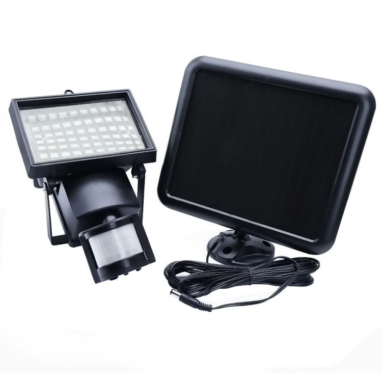 Ηλιακός προβολέας εξώπορτας κήπου 60 Led και αισθητήρα κίνησης